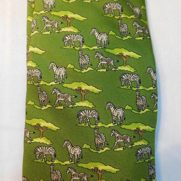 Brooks Brothers Makers Silk Zebra Print Tie - Picture 2 of 7